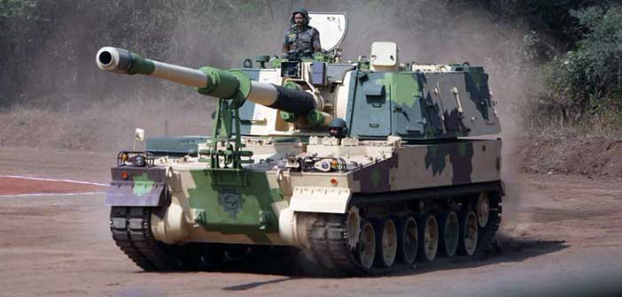 India Larsen Toubro Hanwha K9 Vajra Tracked Howitzer.