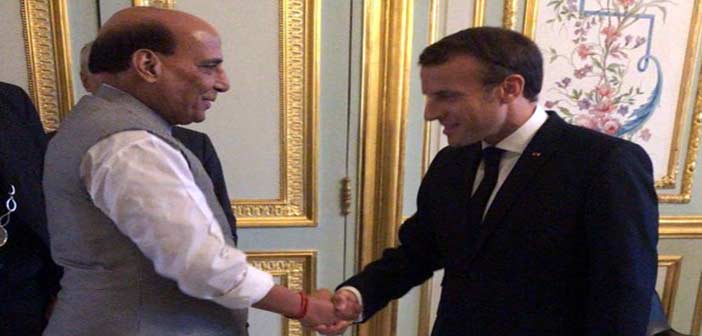 Rajnath Singh Emmanuel Macron