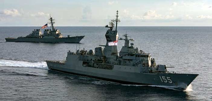 US Navy USS John S McCain HMS Ballarat