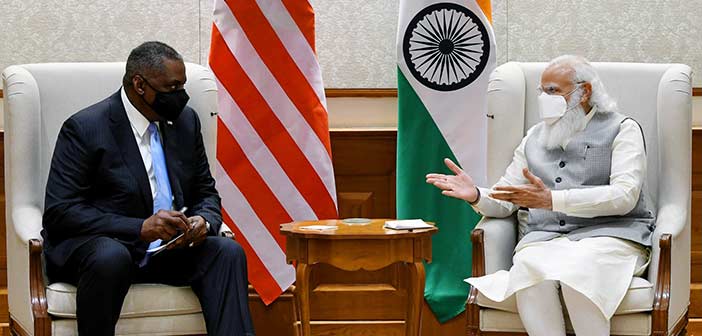 Lloyd Austin with PM Modi