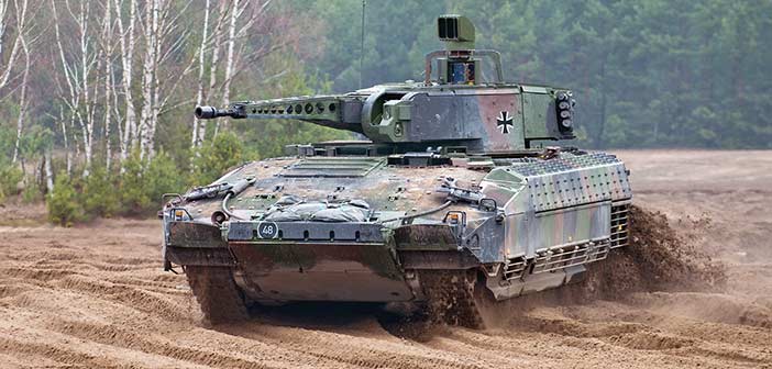 German Army KMW Rheinmetall Puma IFV Hensoldt MUSS self protection system