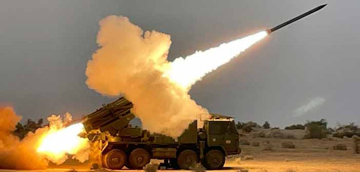 India's Pinaka Multi Barrel Rocket Launcher System.