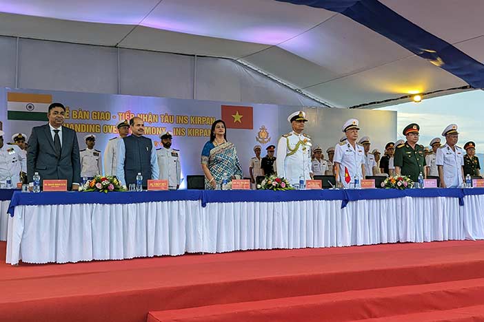 INS Kirpan handing over ceremony at Cam Ranh, Vietnam. 