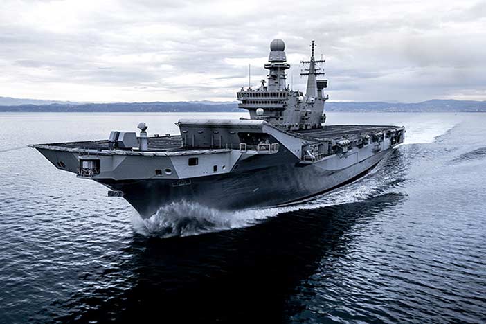 Italian Navy's Cavour aircraft carrier.