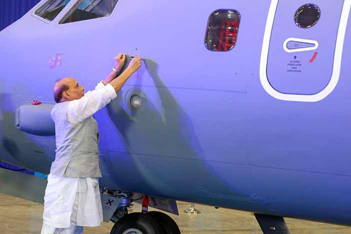 Rajnath Singh inducted 1st Airbus C-295 MW in Indian Air Force.