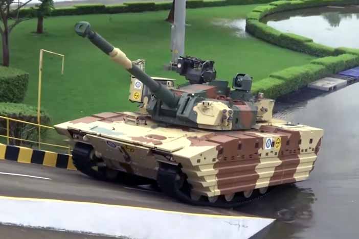 India's Zorawar Light Tank. Co-developed by DRDO and Larsen & Toubro (L&T).