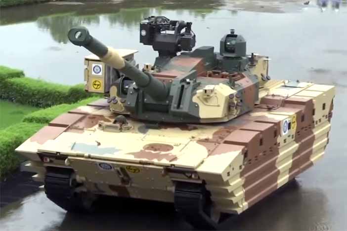 India's Zorawar Light Tank. Co-developed by DRDO and Larsen & Toubro (L&T).