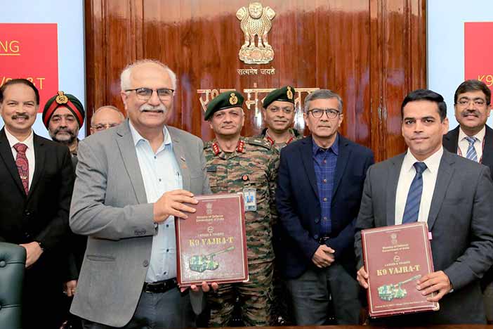 Indian MoD K9 Vajra T Gun Contract Signing Ceremony.