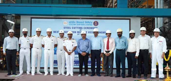 Steel Cutting Ceremony for Indian Navy's Next Generation Missile Vessels (NGMV).