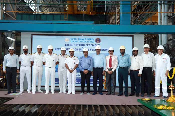 Steel Cutting Ceremony for Indian Navy's Next Generation Missile Vessels (NGMV).