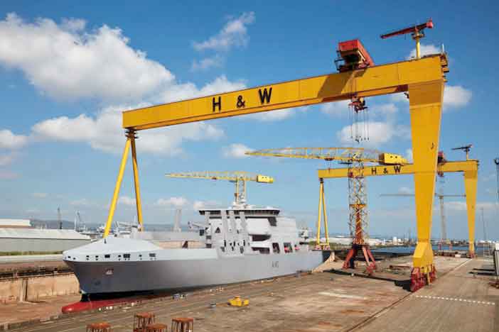 Harland & Wolff shipyard.