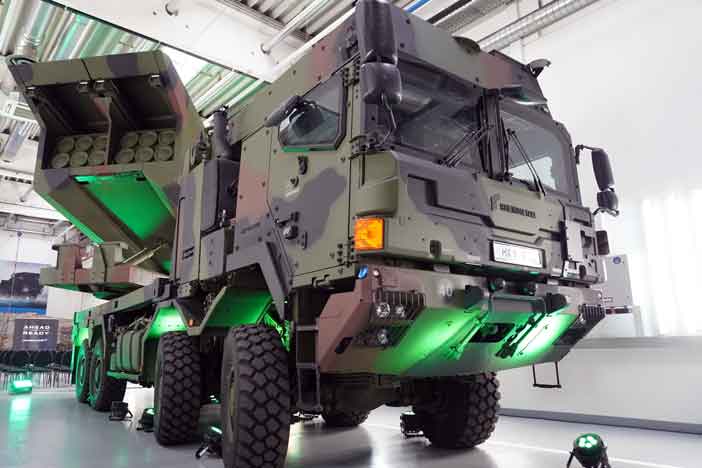 Rheinmetall-Lockheed-Martin's GMARS Artillery System.