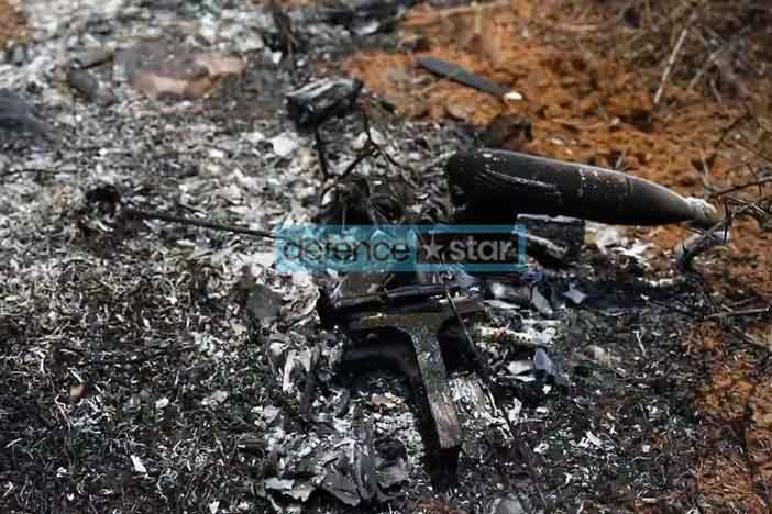 A drone destryoed by DRDO's Laser-based CUAS.
