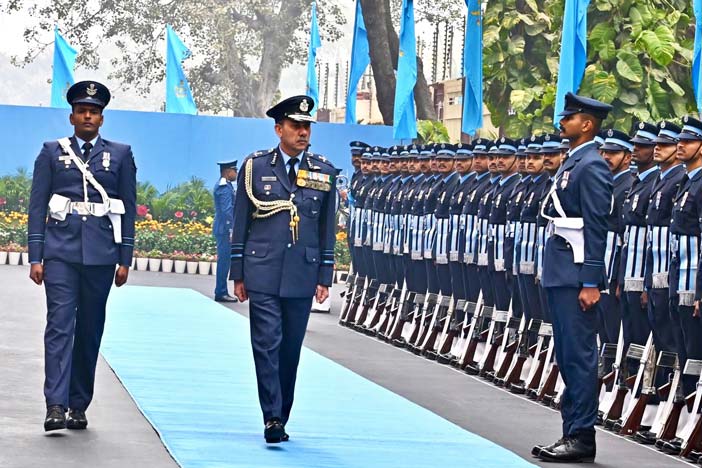 Air Marshal Narmdeshwar Tiwari,  Indian Air Force. 