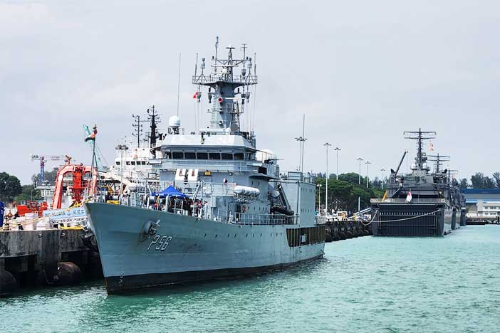 Indian Navy  ship at Singapore Port. 
