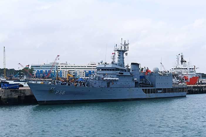 Indian Navy ship at Singapore Port.