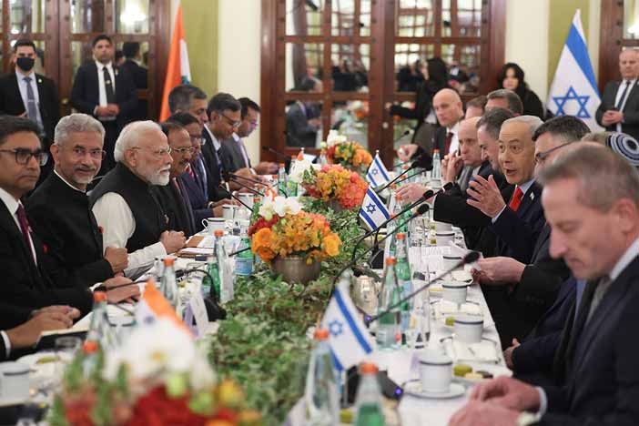 India-Israel leaders meeting.