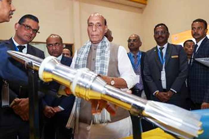 Rajnath Singh at BEL's Missile Factory.