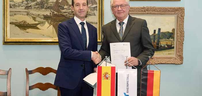 rheinmetall-indra group mou. Ángel Escribano, Executive Chairman Indra and Armin Papperger, CEO Rheinmetall.
