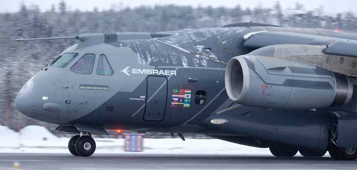 Embraer KC-390-Millennium Aircraft Sweden Cold Weather Campaign.