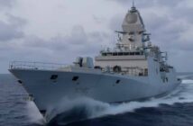 Indian Navy's INS Dunagiri Stealth Frigate.